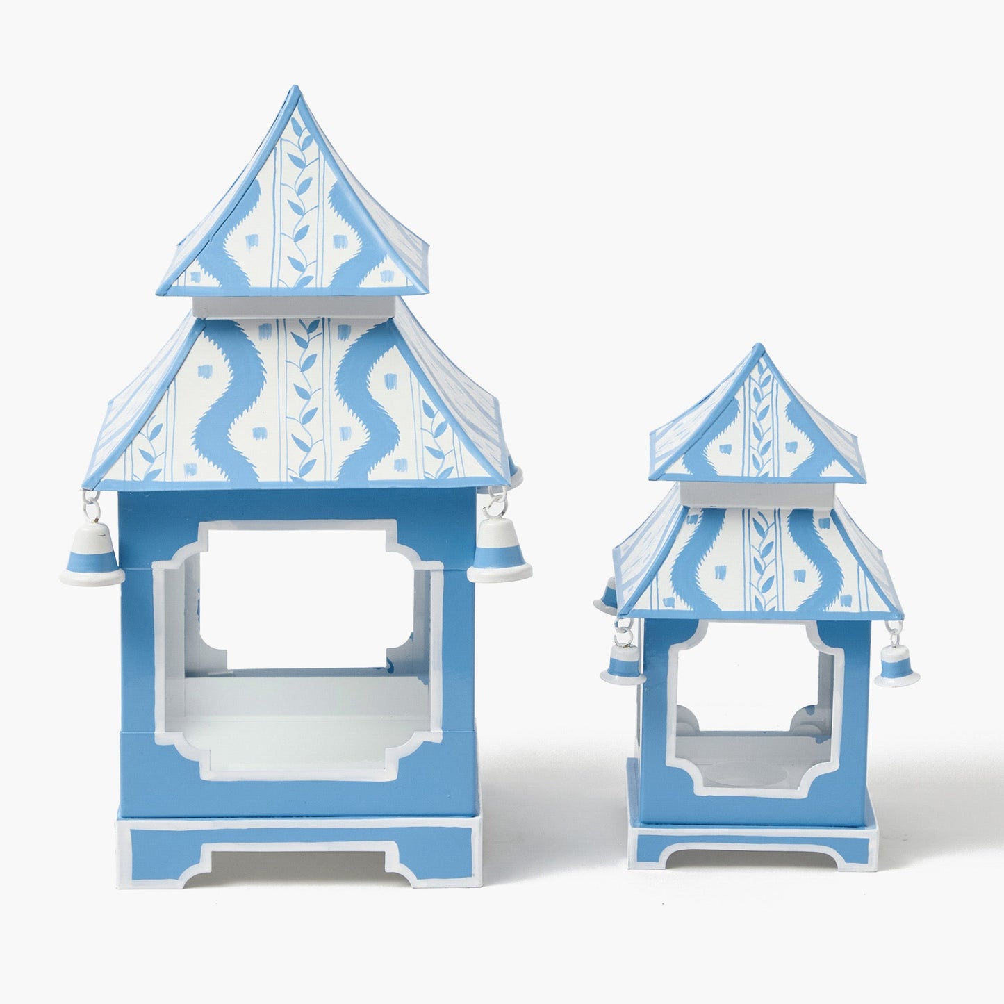Lanterne pagode Ikat bleue