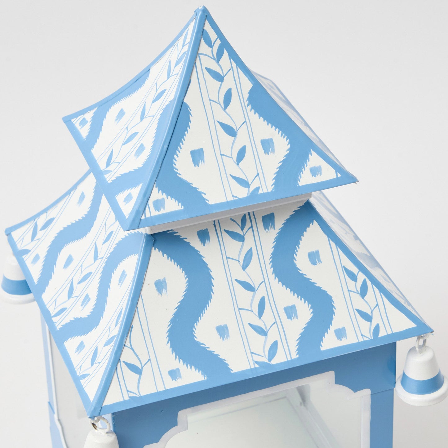 Lanterne pagode Ikat bleue