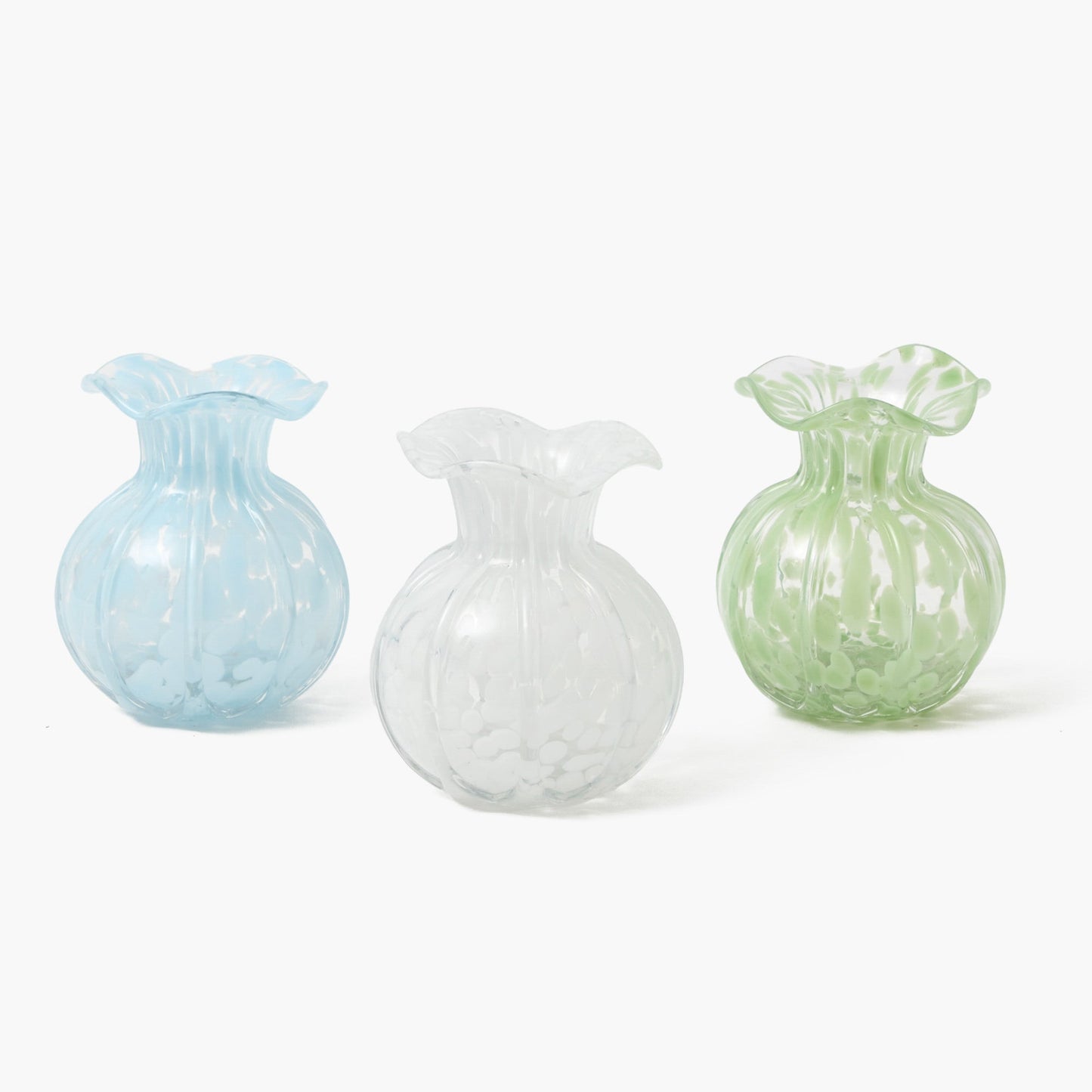 Vases en verre tacheté (lot de 3)