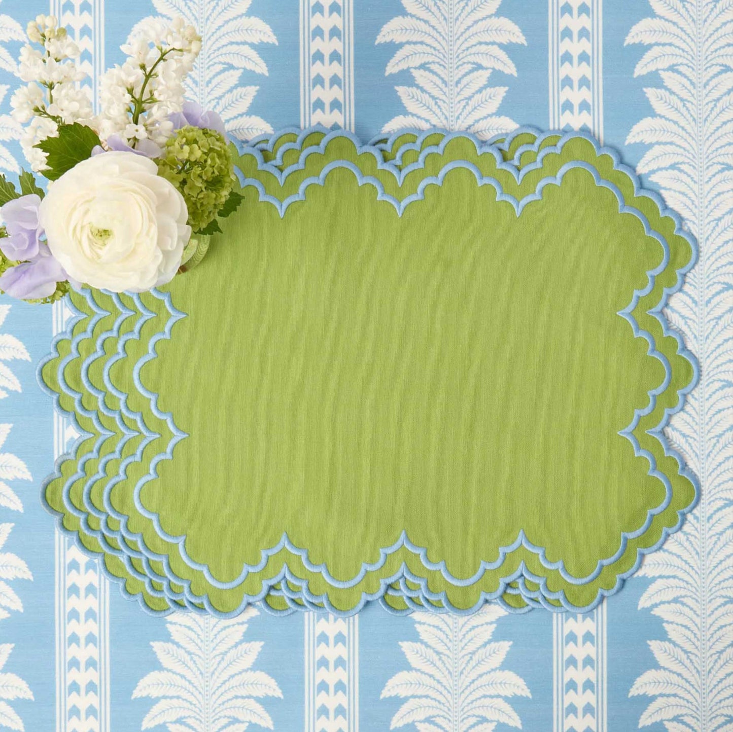Sets de table Scarlett verts et bleus (lot de 4)
