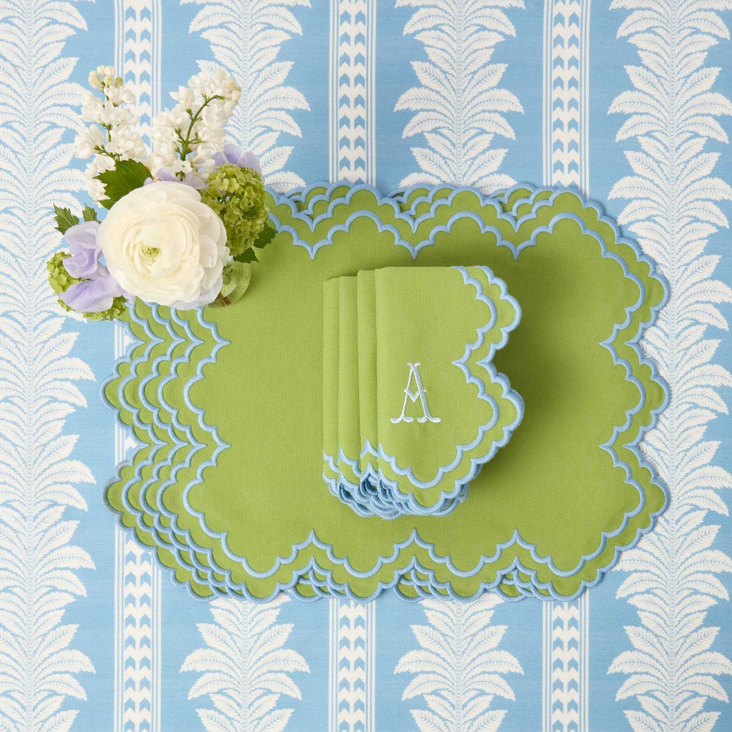 Sets de table Scarlett verts et bleus (lot de 4)