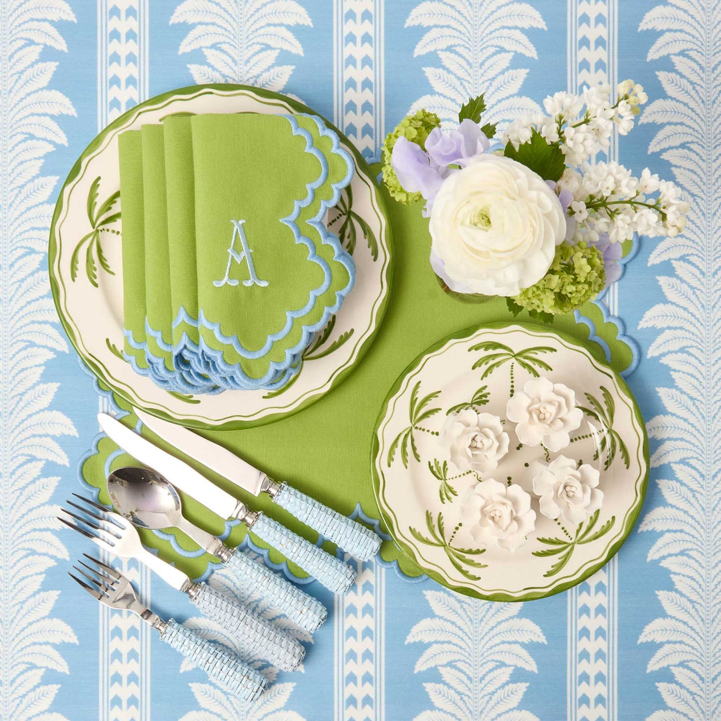 Sets de table Scarlett verts et bleus (lot de 4)