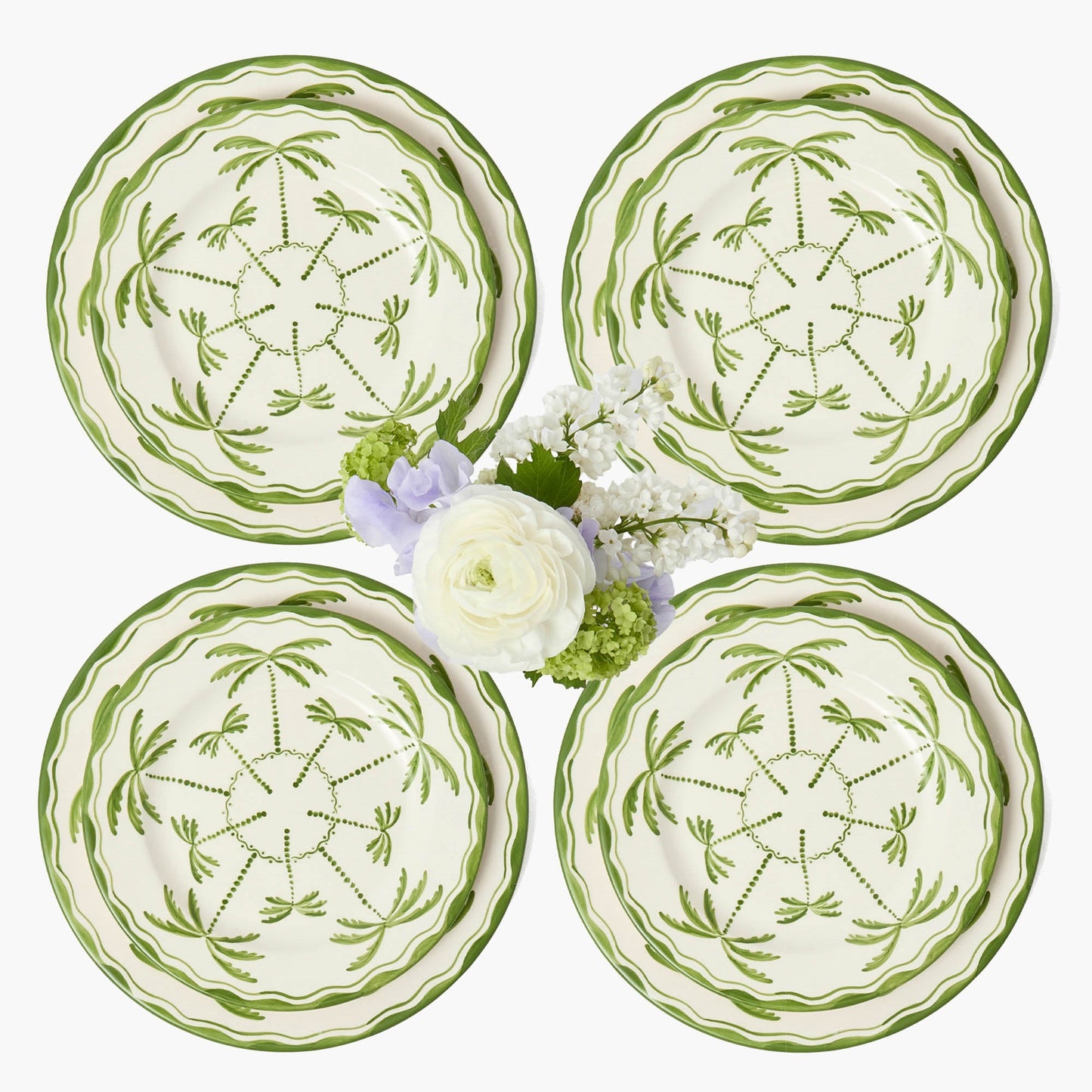 Assiettes à dîner et à entrée Palmera (lot de 8)