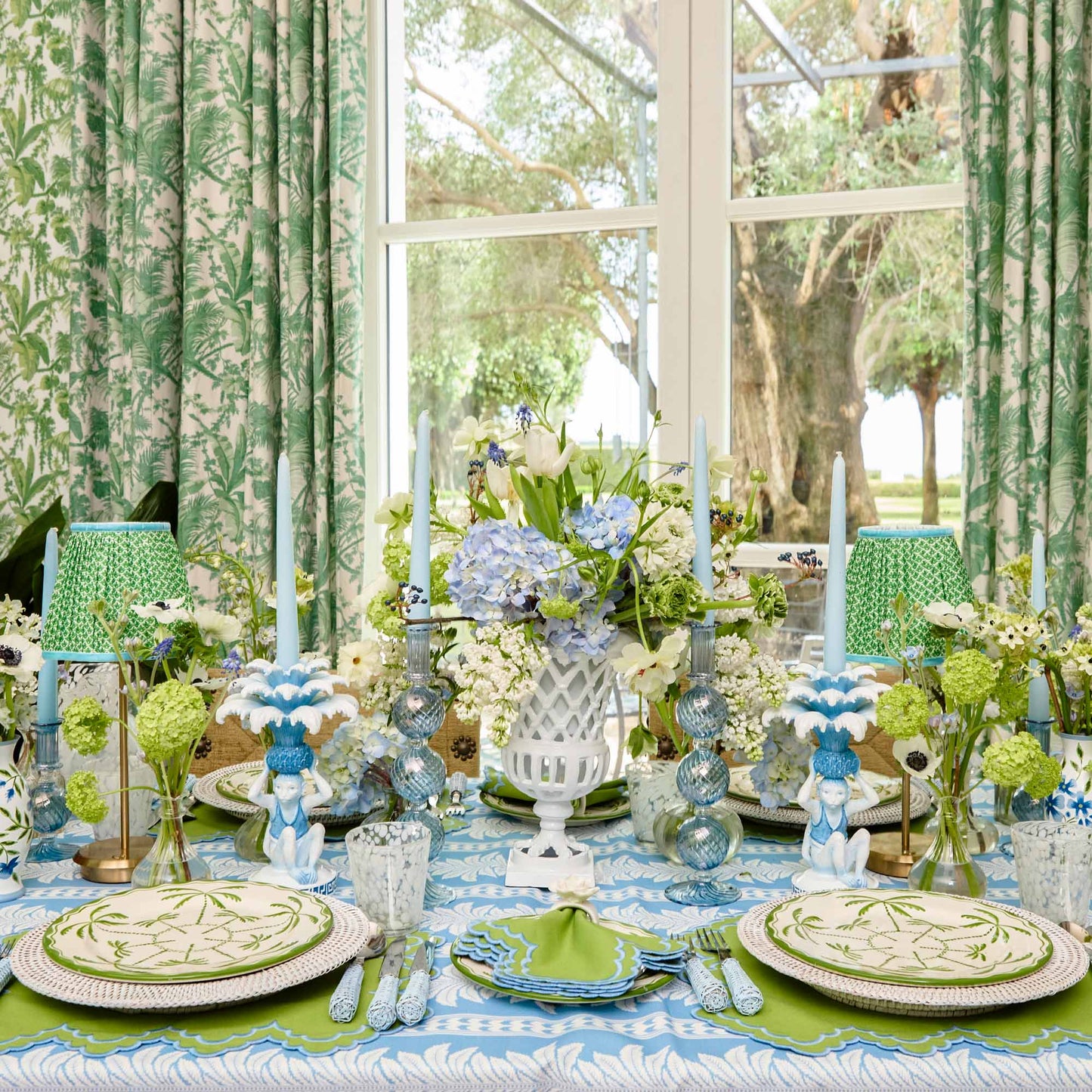 Sets de table Scarlett verts et bleus (lot de 4)