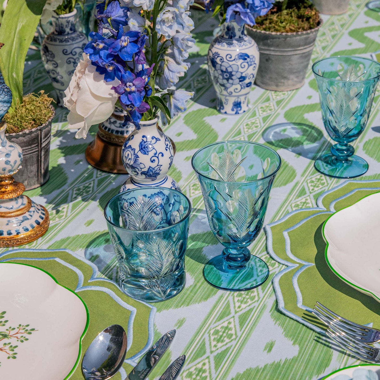 Verres à eau Blue Palm (lot de 4)