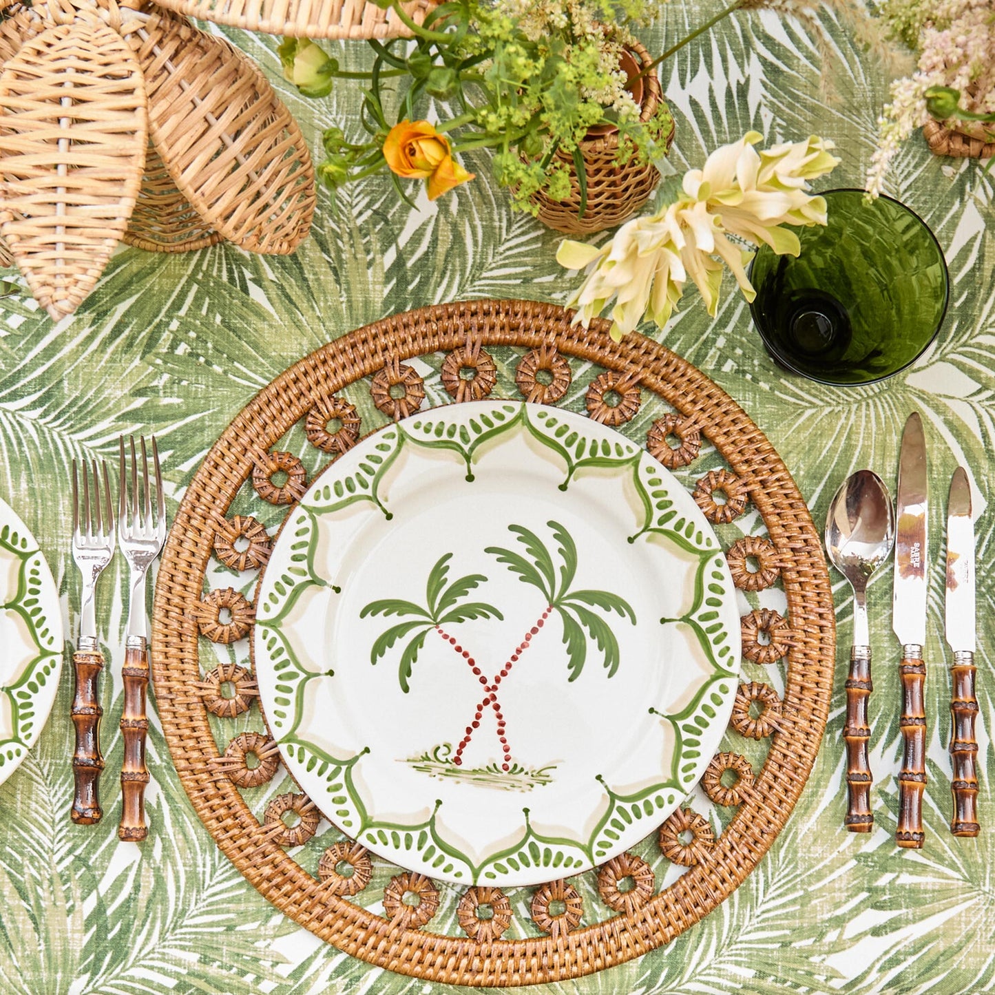 Sets de table ronds en rotin Elodie (lot de 4)