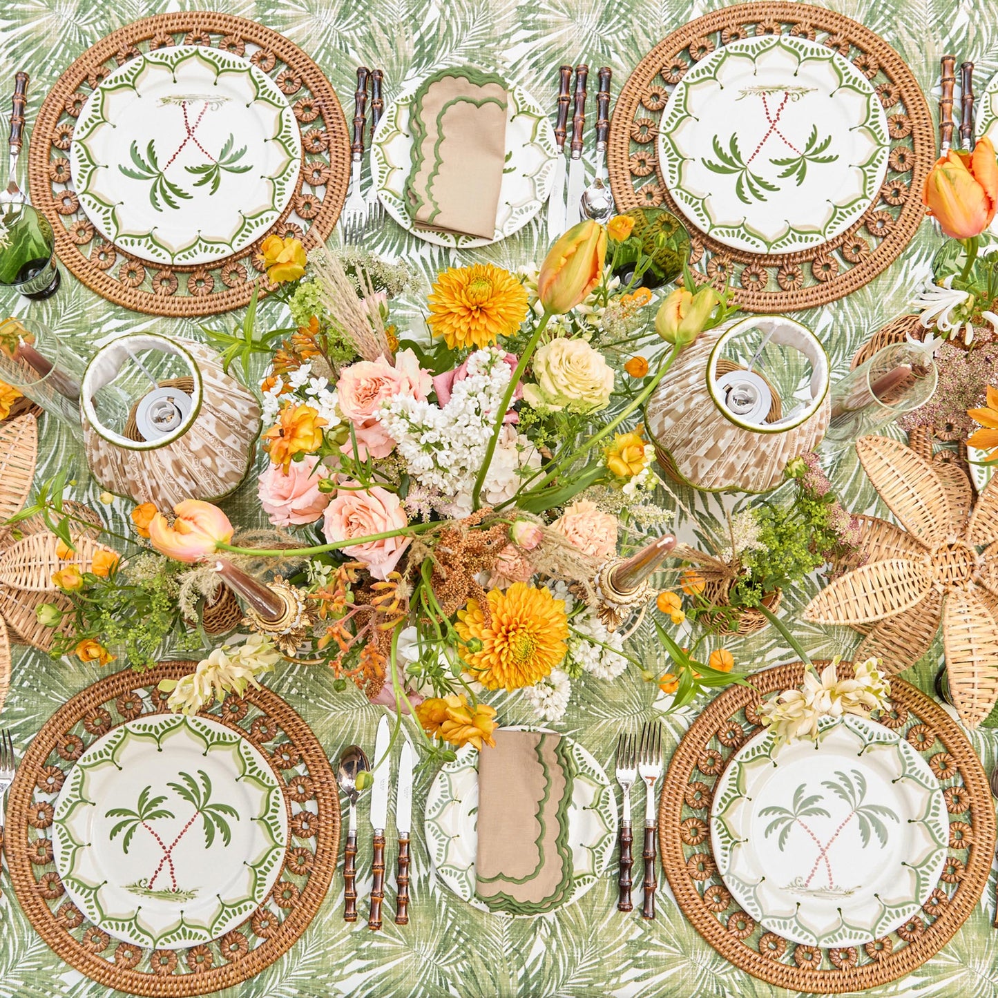 Sets de table ronds en rotin Elodie (lot de 4)