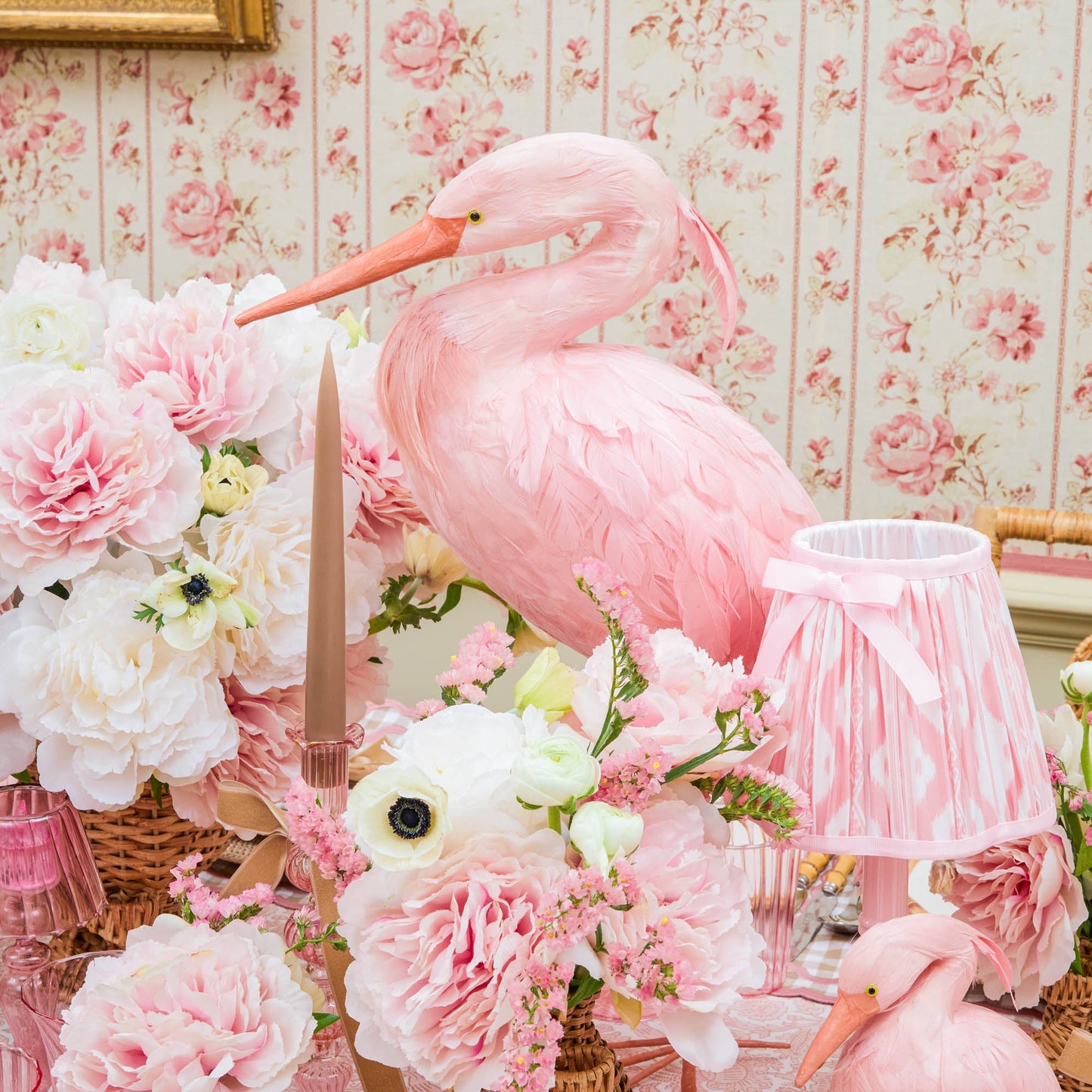Cigogne rose Saskia (couple) - 60 cm