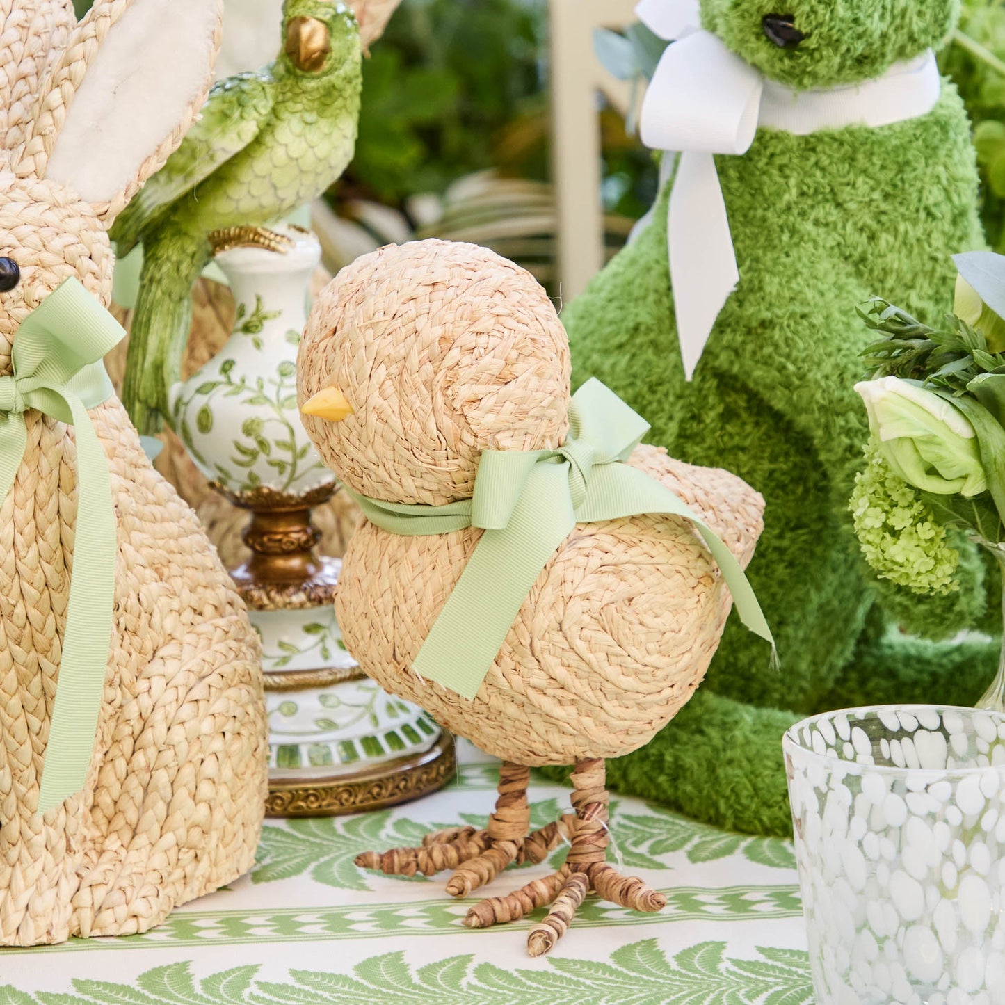 Ensemble de décoration de prairie en rotin