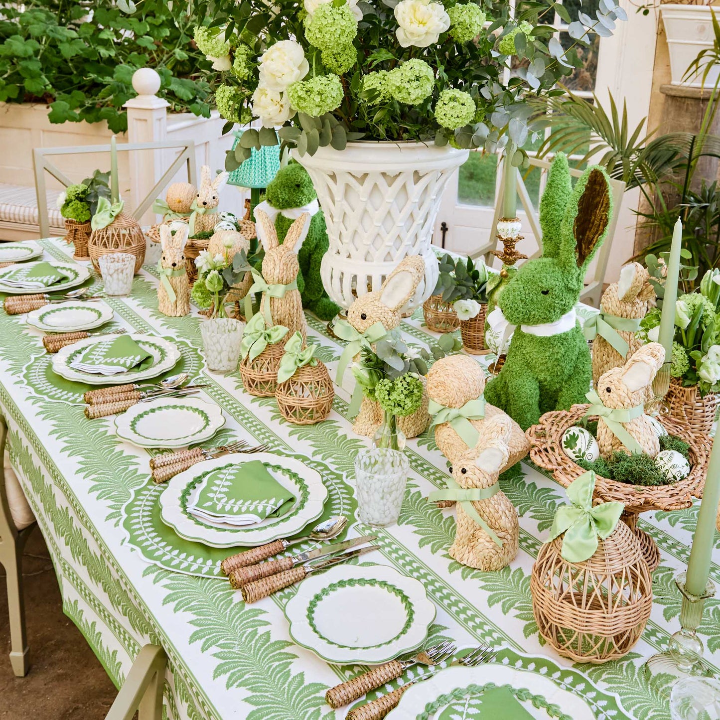 Ensemble de décoration de prairie en rotin