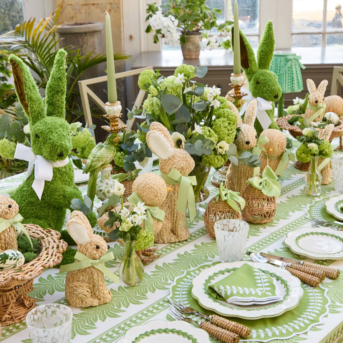 Ensemble de décoration de prairie en rotin