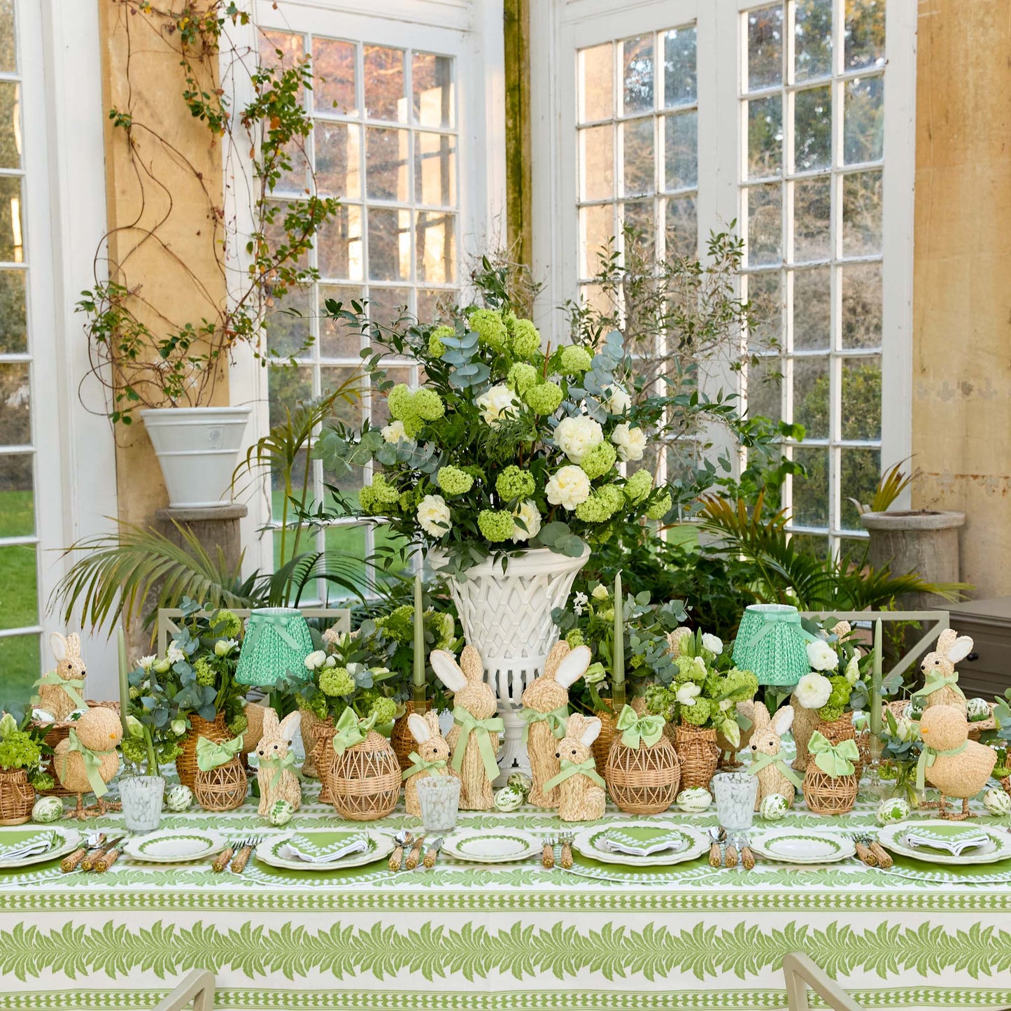 Ensemble de décoration de prairie en rotin