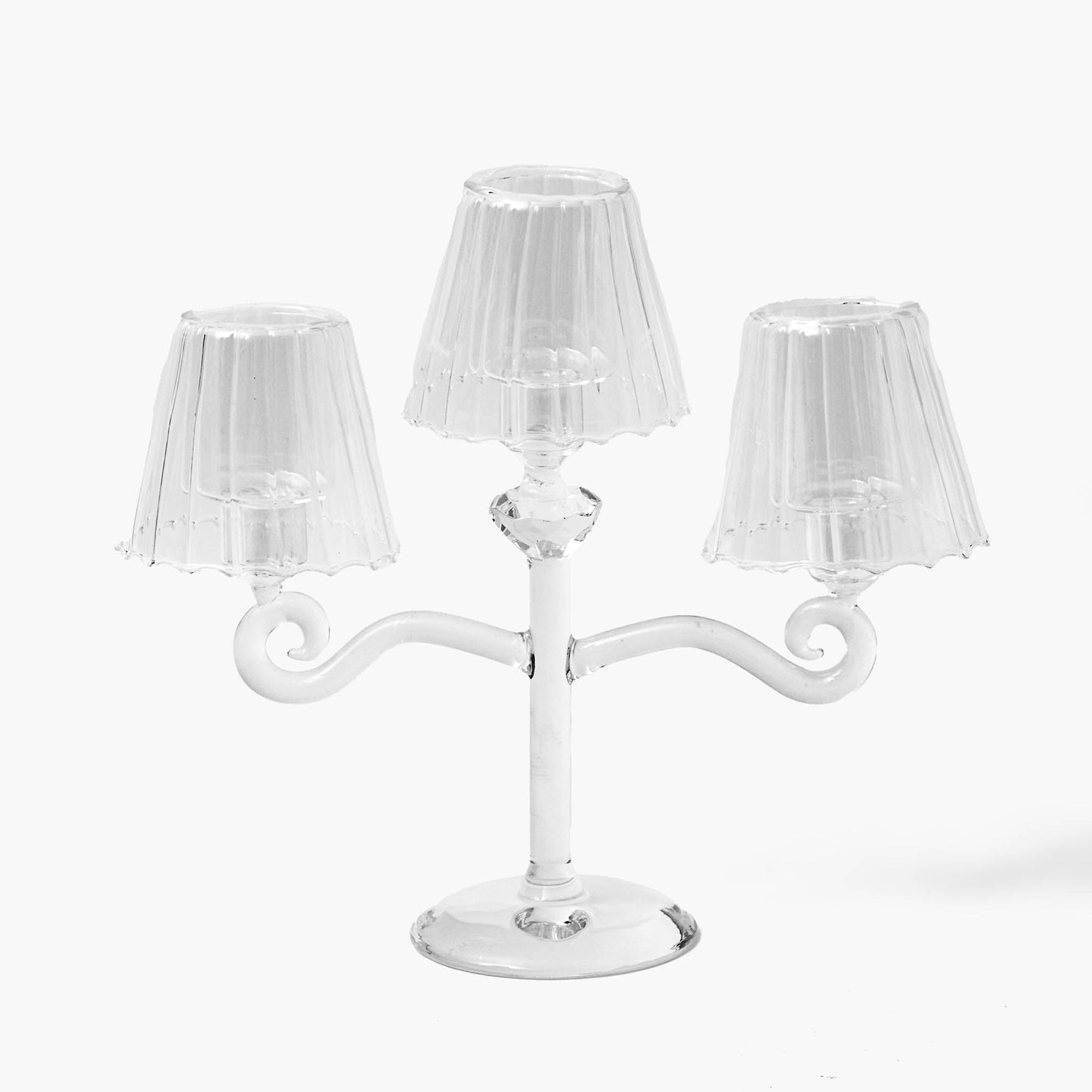 Lanterne en verre pour bougie chauffe-plat Candleabra