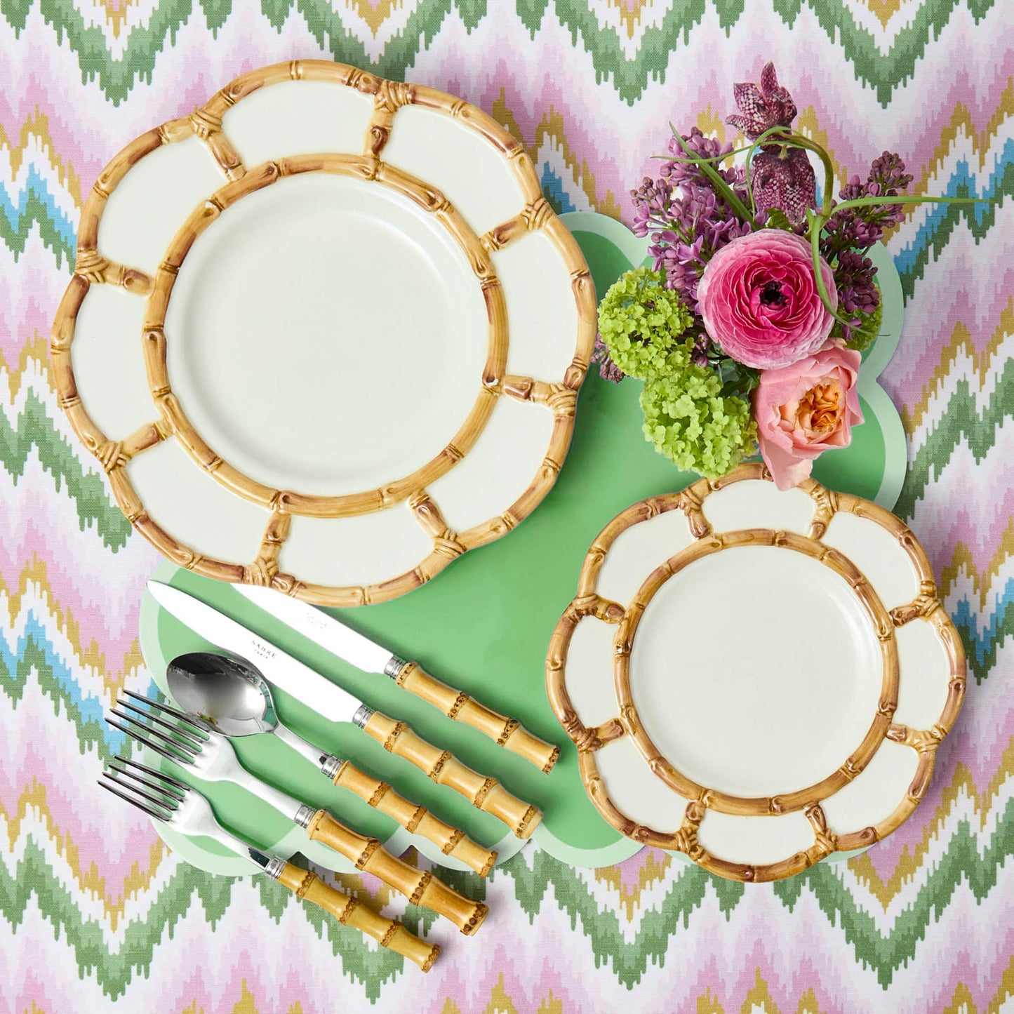 Nappe Magdalena verte et rose
