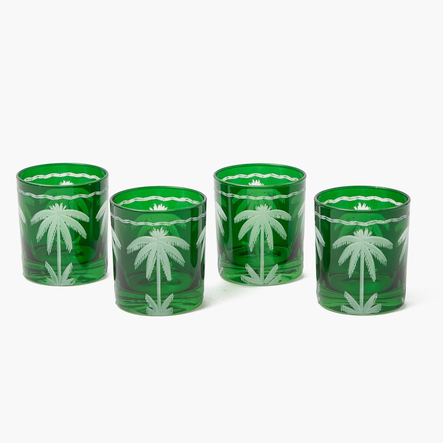 Verres Palmier Émeraude (Lot de 4)