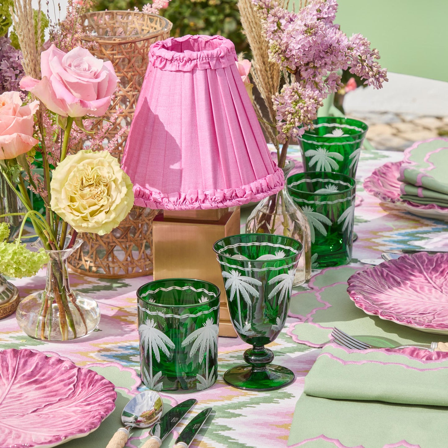 Verres à palmier émeraude (lot de 8)