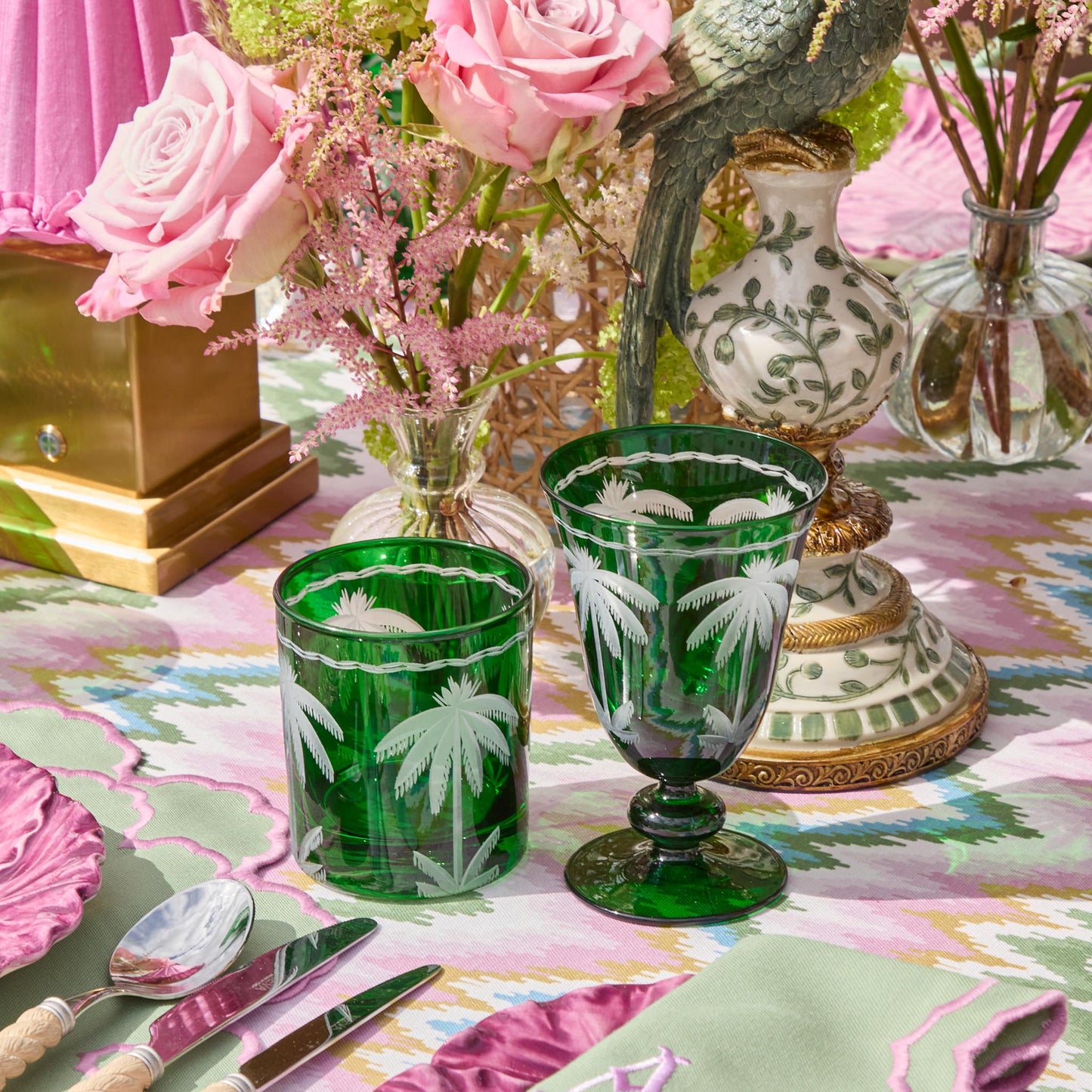 Verres à palmier émeraude (lot de 8)