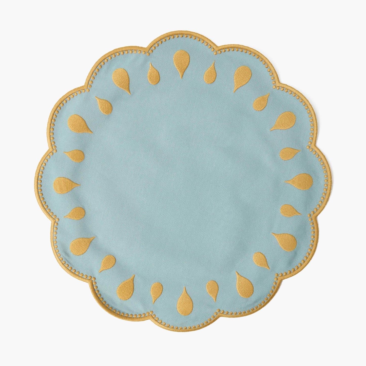 Sets de table Bettina bleu et caramel (lot de 4)