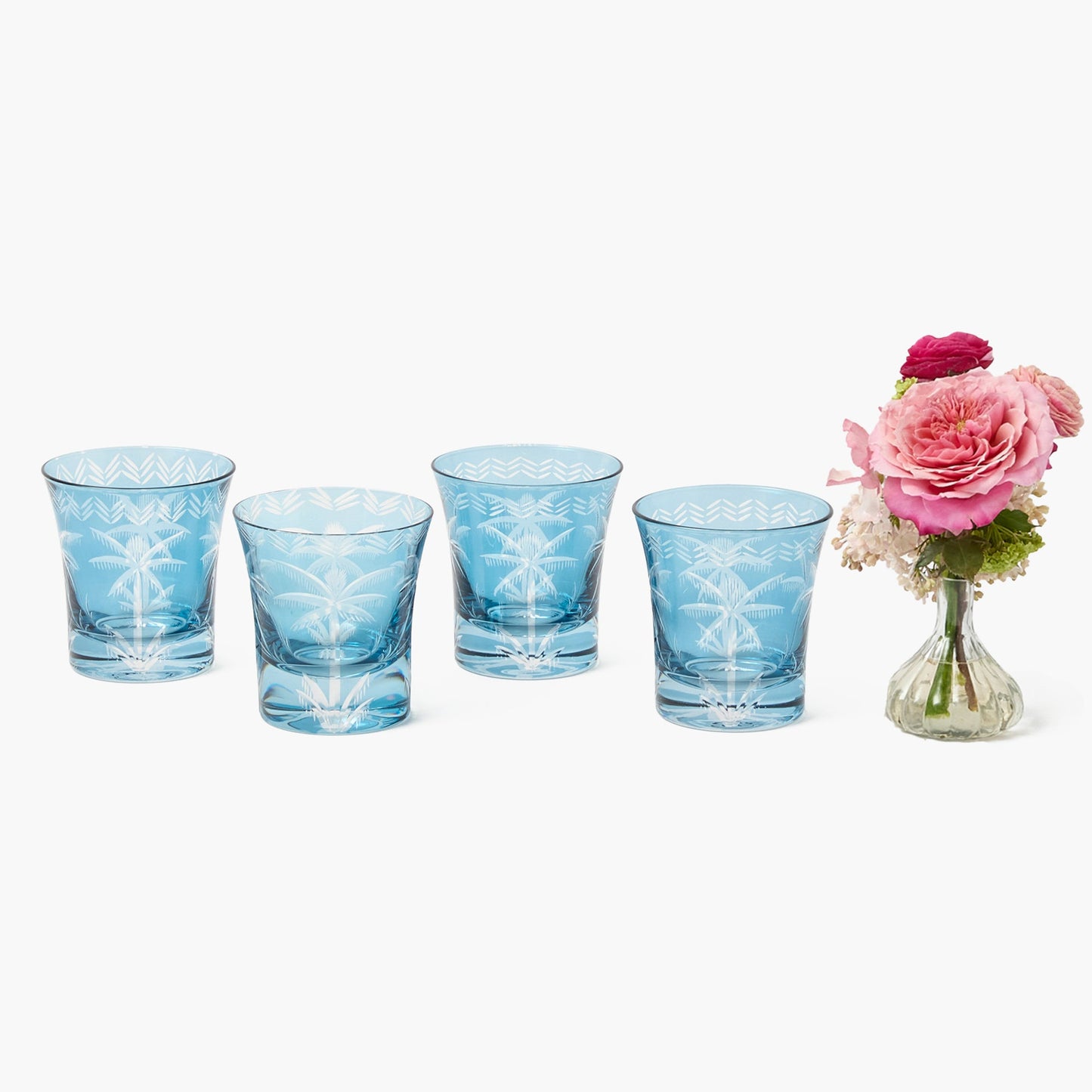 Verres à eau Blue Palm (lot de 4)