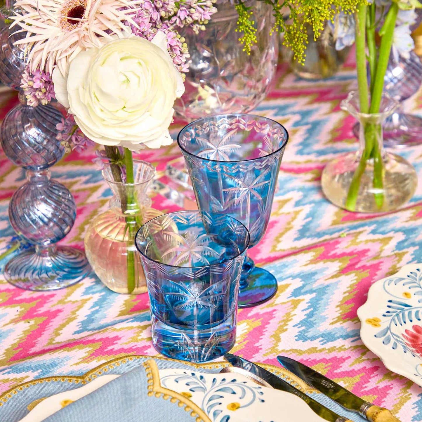 Verres à vin Blue Palm (lot de 4)