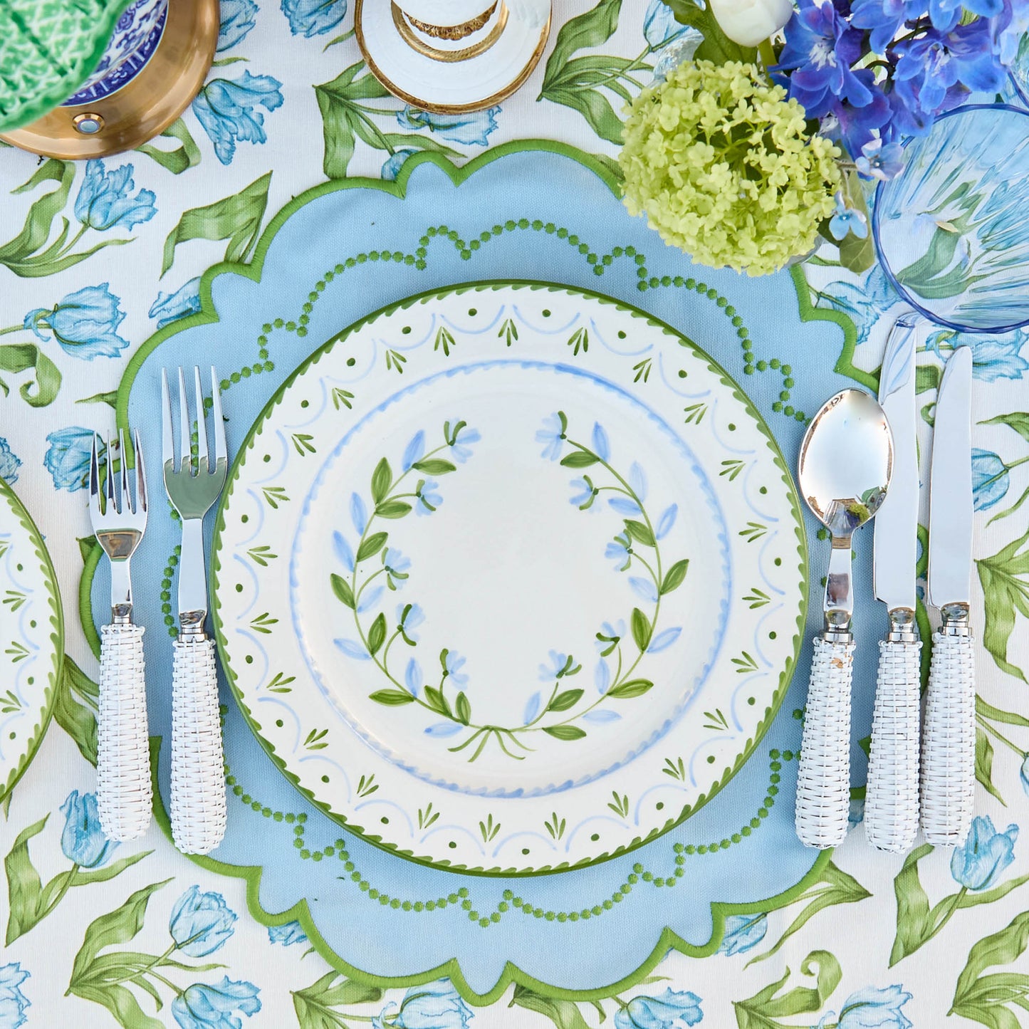 Sets de table bleus et verts Mariana (lot de 4)