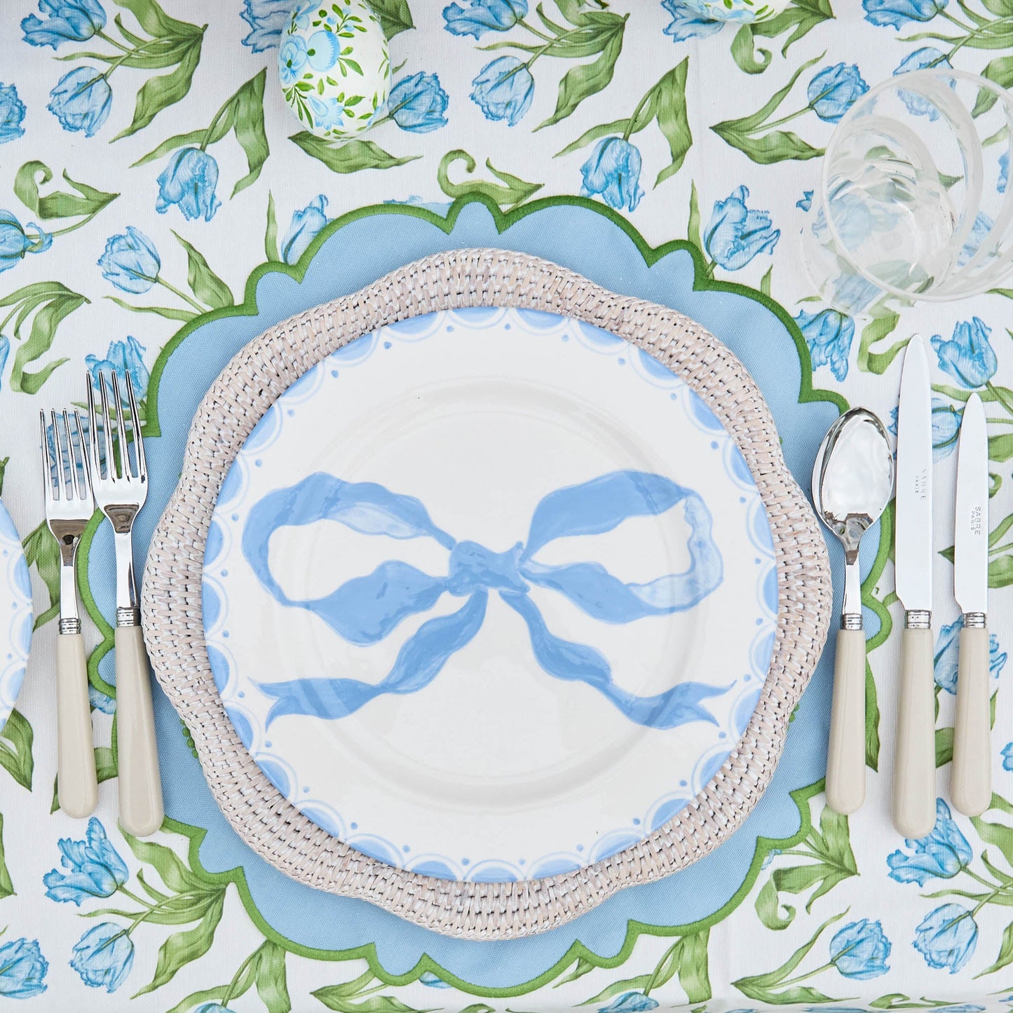 Assiette plate Marilyn Blue Bow