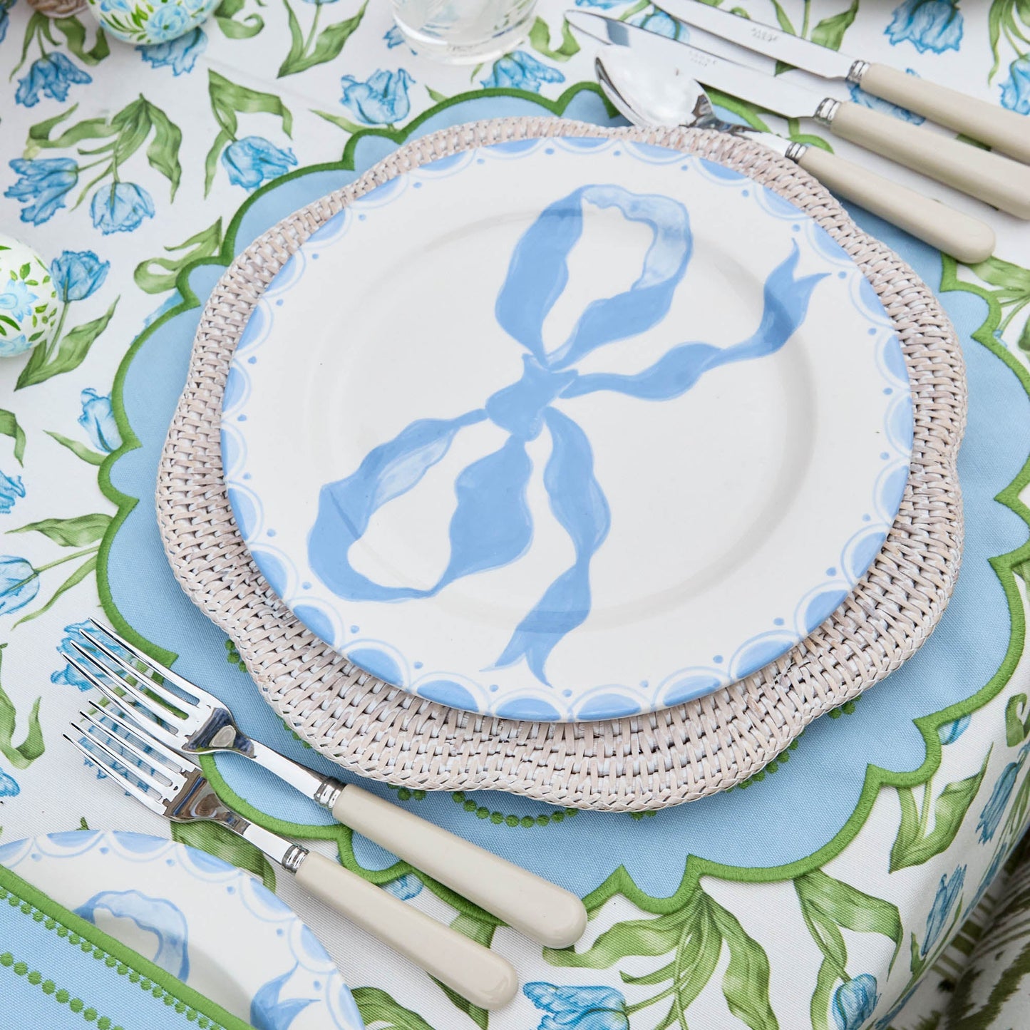 Assiette plate Marilyn Blue Bow