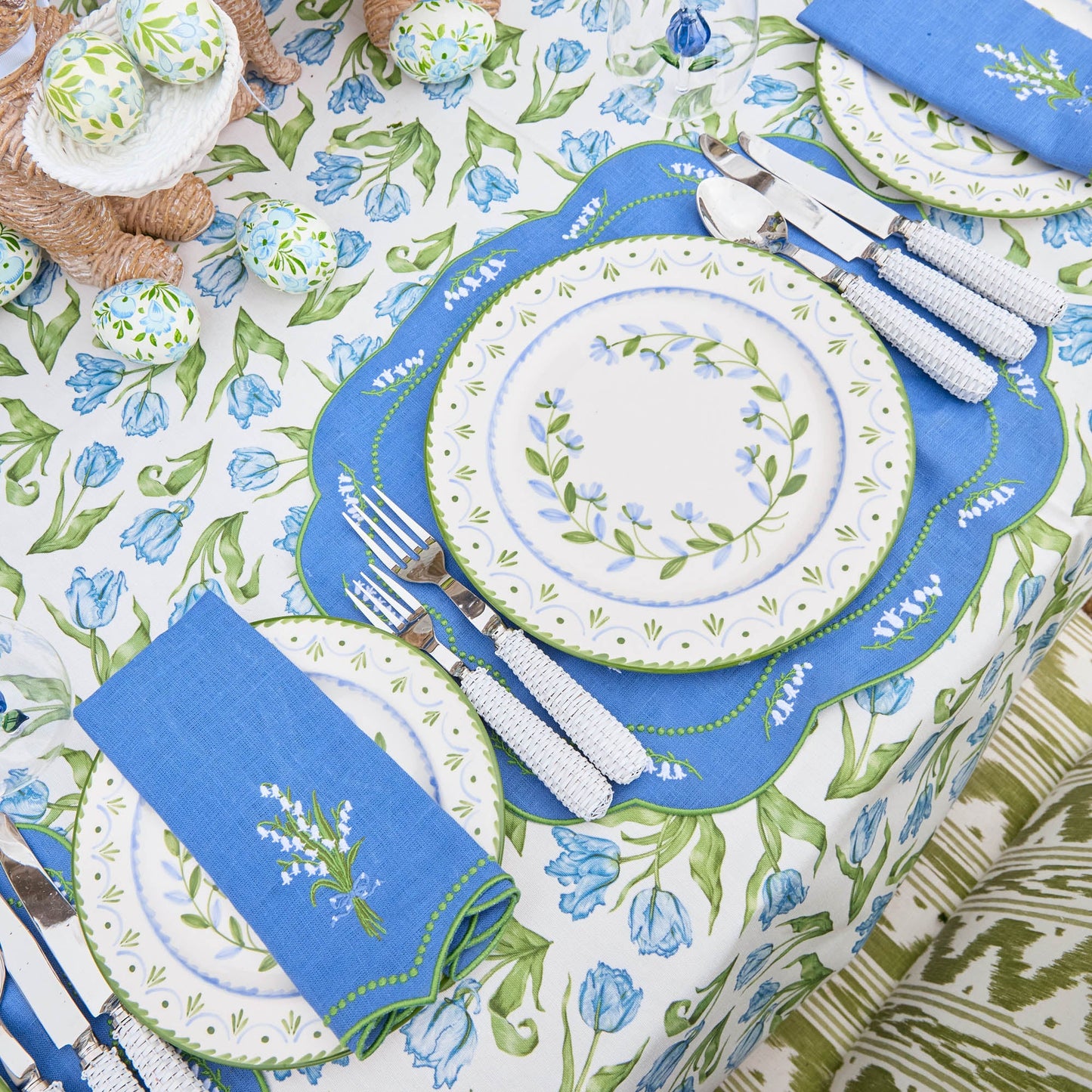Sets de table en lin bleu Lily of the Valley (lot de 4)