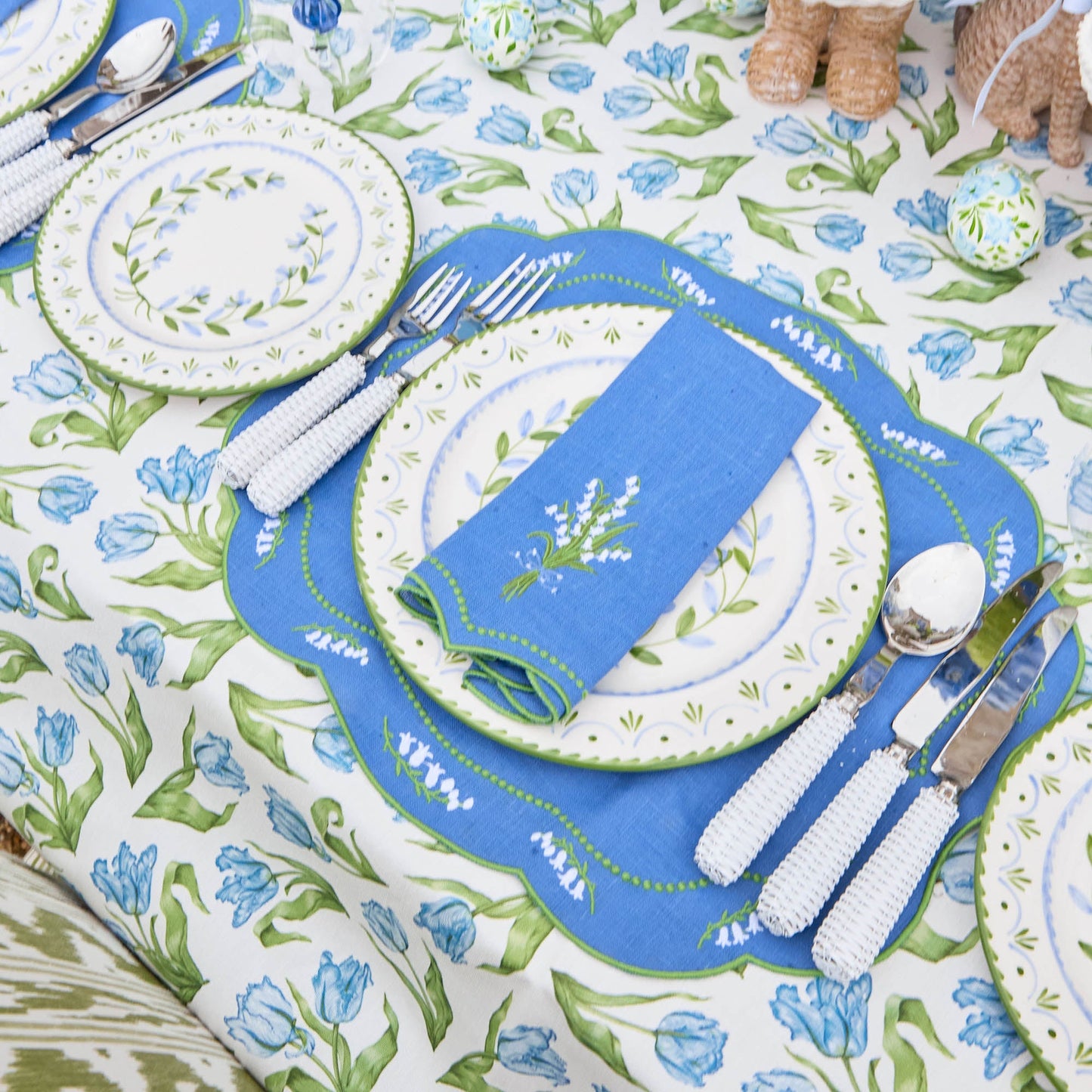 Serviettes en lin bleu muguet (lot de 4)
