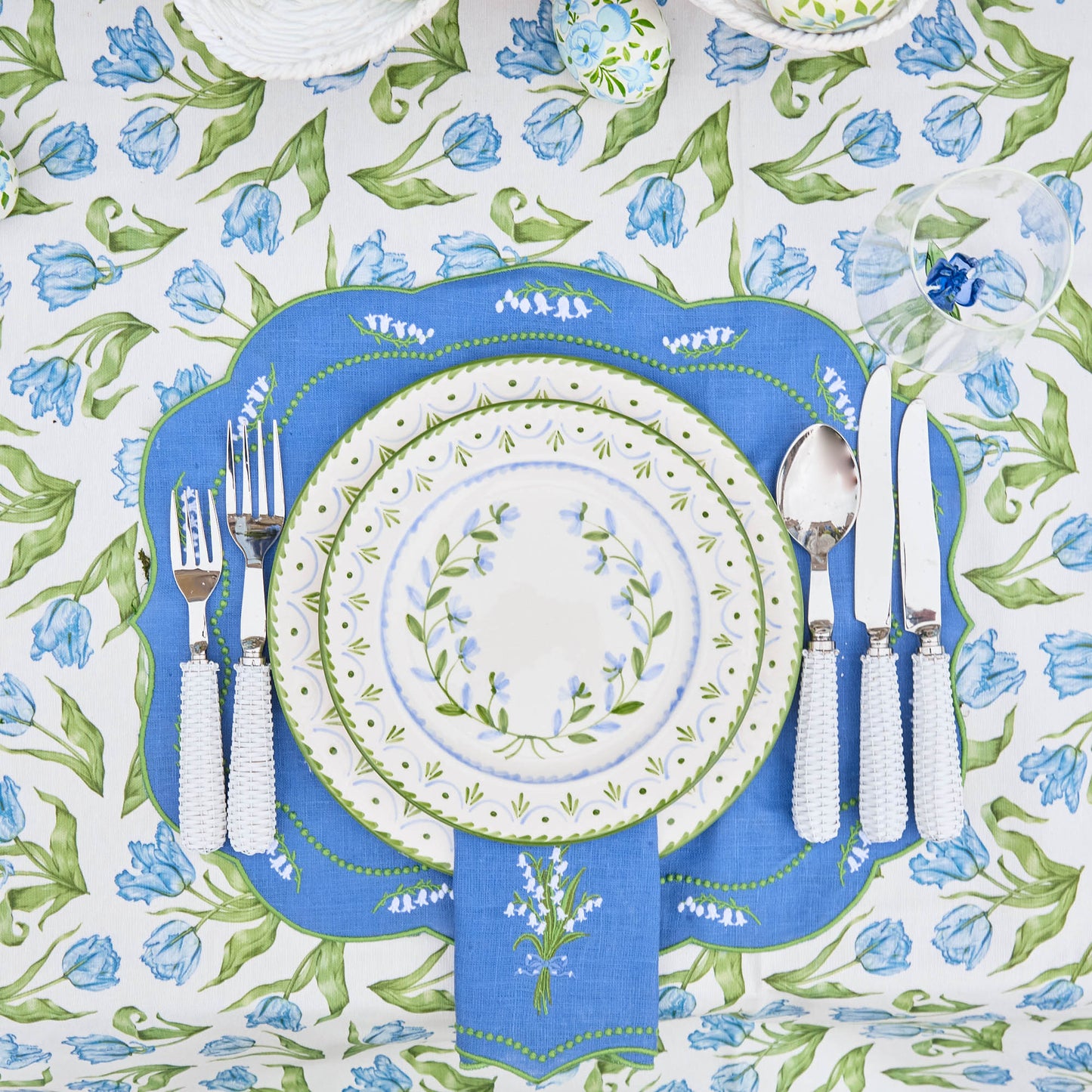Sets de table en lin bleu Lily of the Valley (lot de 4)