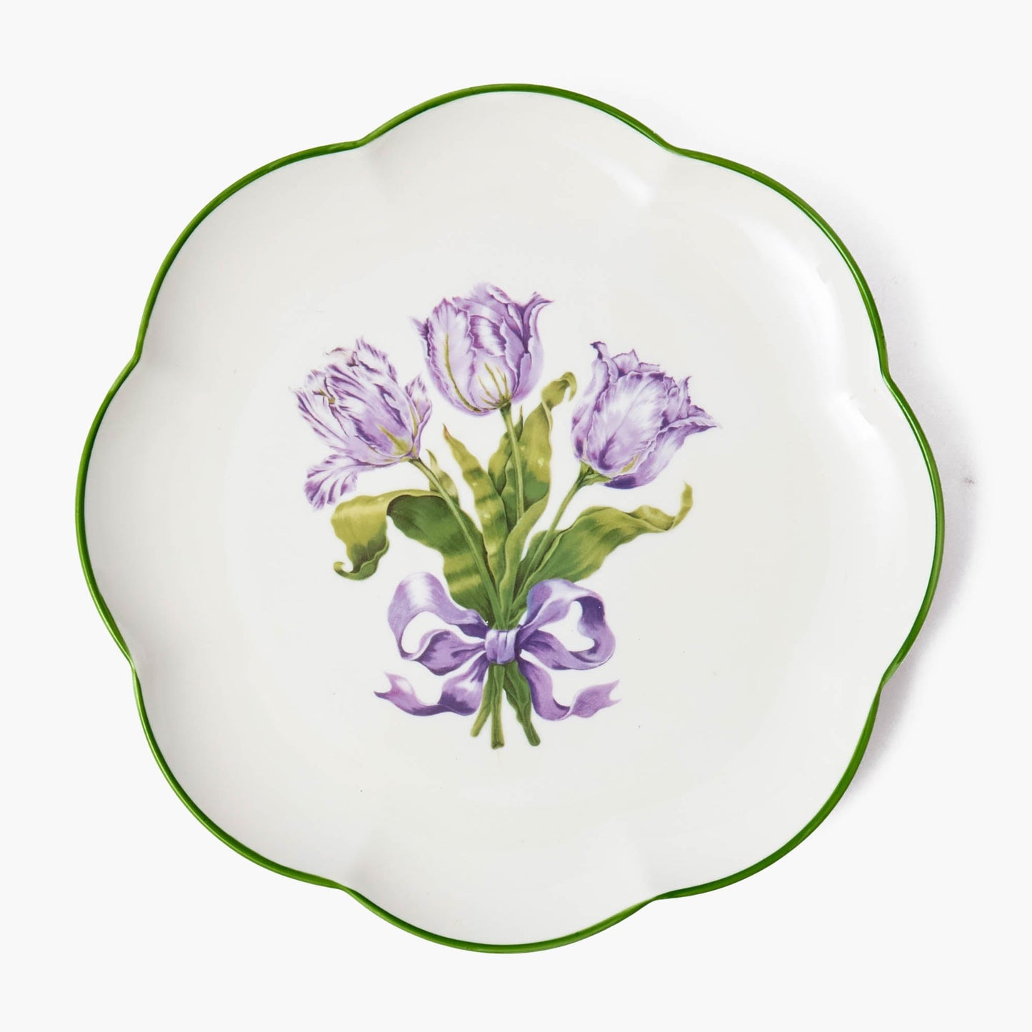 Assiette plate tulipe violette
