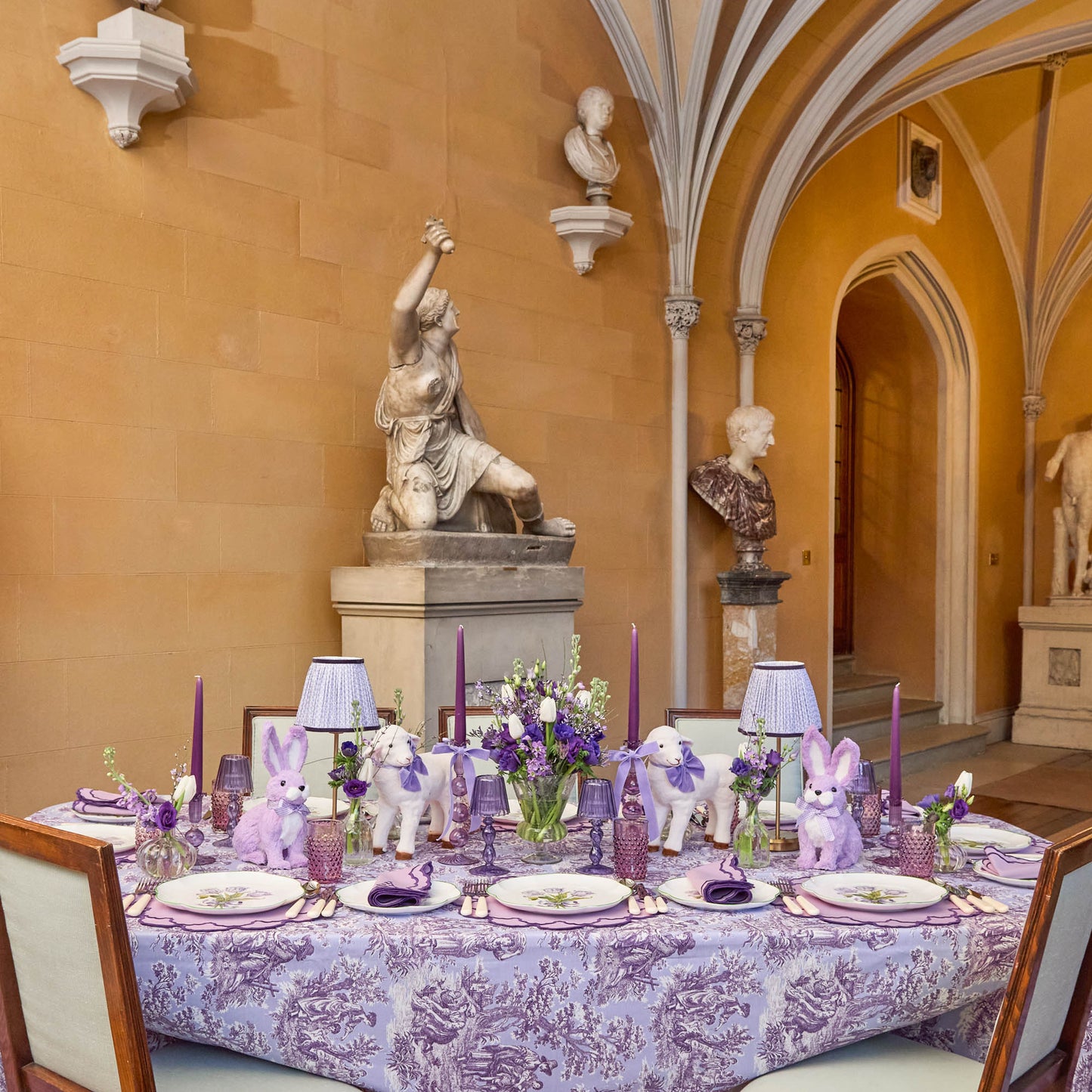 Assiette plate tulipe violette