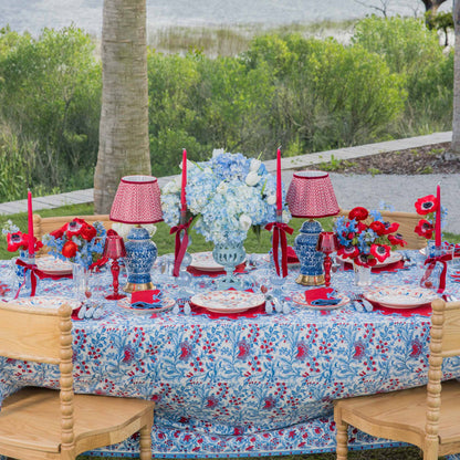 Sets de table et serviettes Angelina rouges et bleus (lot de 4)