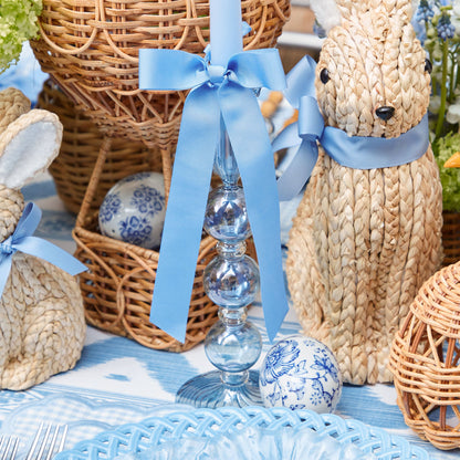 Bougeoir bleu Eden (paire)