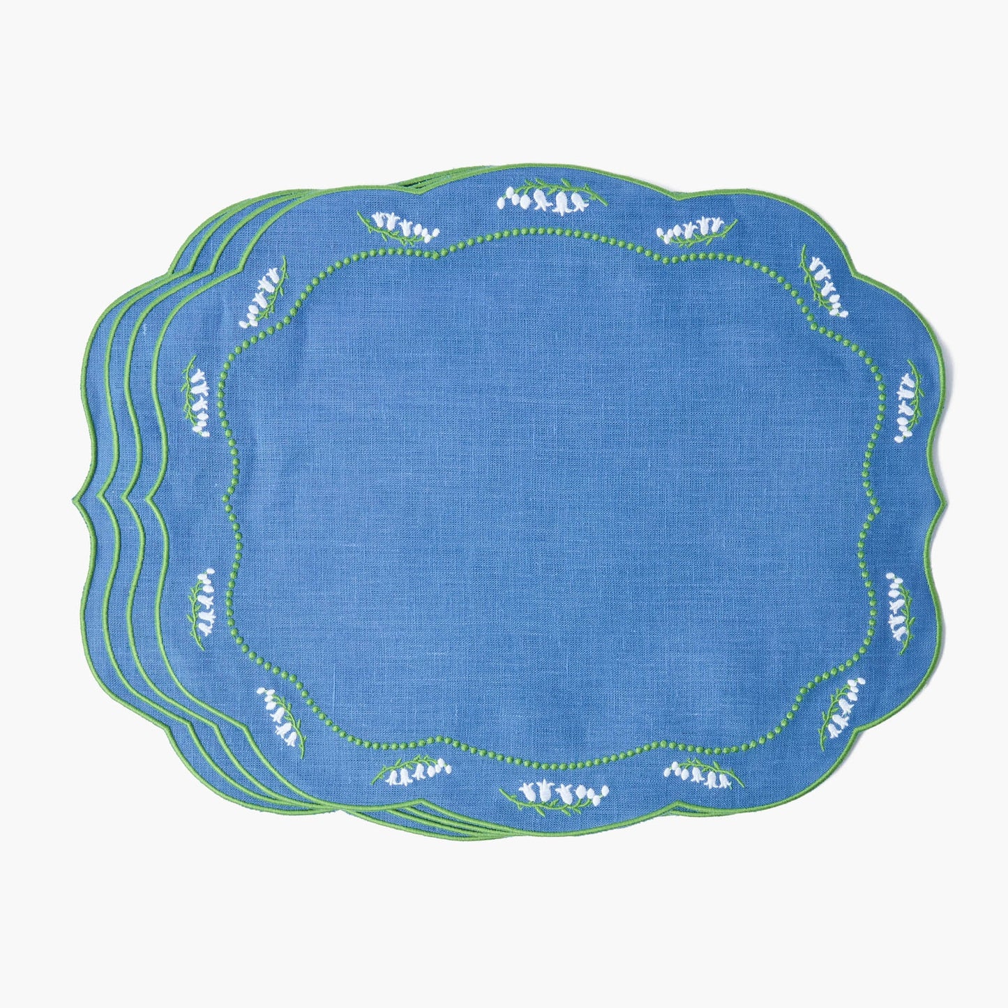 Sets de table en lin bleu Lily of the Valley (lot de 4)