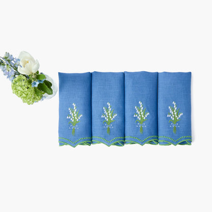 Serviettes en lin bleu muguet (lot de 4)