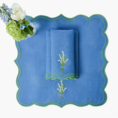 Serviettes en lin bleu muguet (lot de 4)