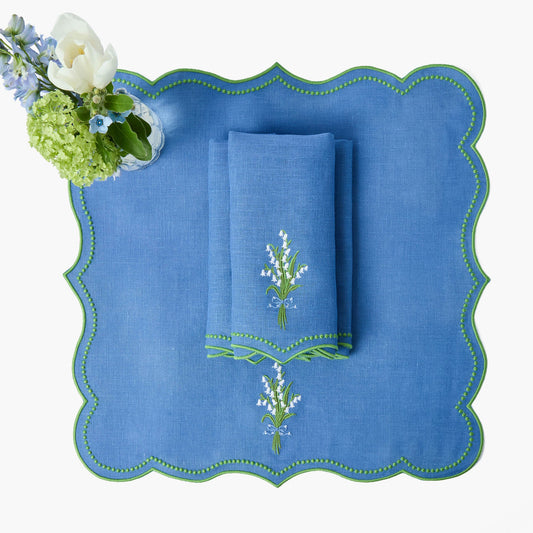 Serviettes en lin bleu muguet (lot de 4)