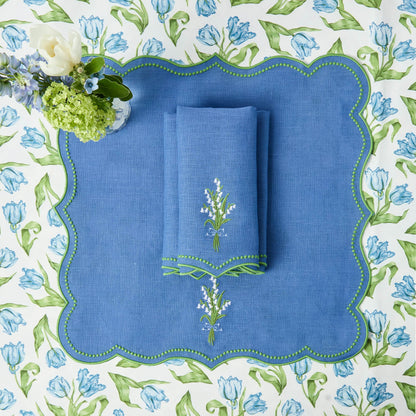 Serviettes en lin bleu muguet (lot de 4)