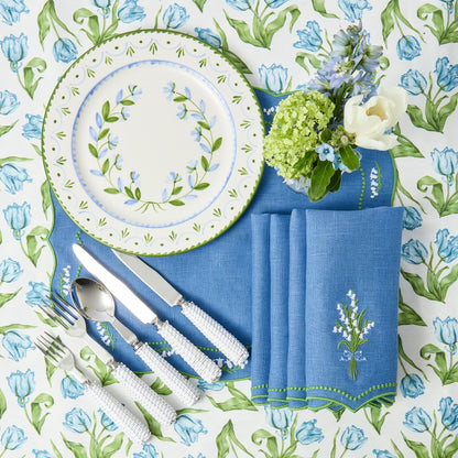 Serviettes en lin bleu muguet (lot de 4)