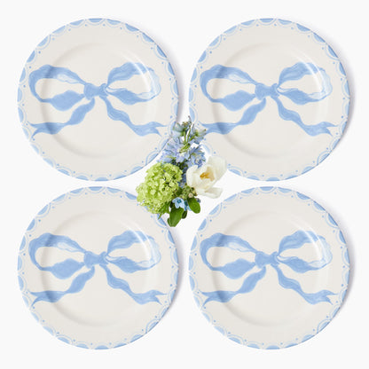 Assiettes plates Marilyn Blue Bow (lot de 4)