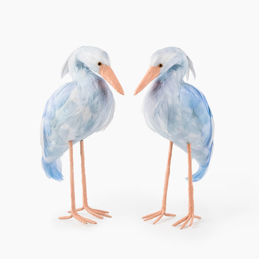 Cigogne Saskia bleue (couple) - 25 cm