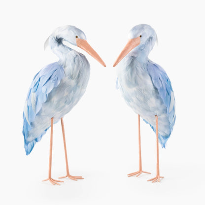 Cigogne Saskia bleue (couple) - 44 cm