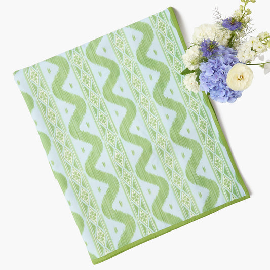 Nappe Ikat Bleue et Verte