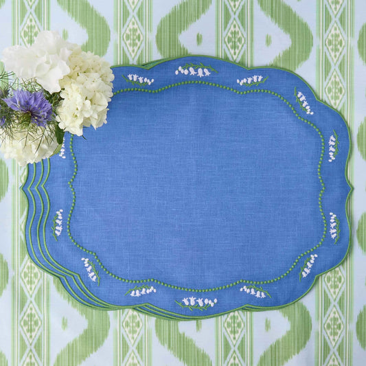 Sets de table en lin bleu Lily of the Valley (lot de 4)