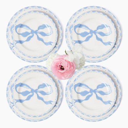 Assiettes à dîner et à entrée Marilyn Blue Bow (lot de 8)