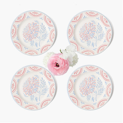 Assiettes à dessert florales Eliza (lot de 4)