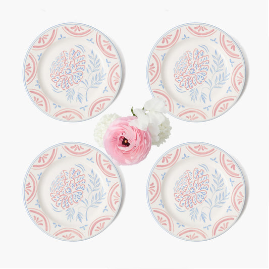 Assiettes à dessert florales Eliza (lot de 4)