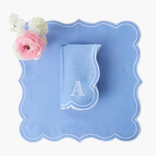 Serviettes en lin Eloise Pervenche (lot de 4)