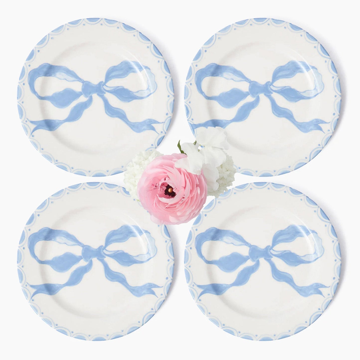 Assiettes plates Marilyn Blue Bow (lot de 4)